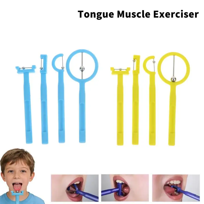 New 4Pcs Tongue Tip Oral Care Exercise For Children Speech Therapy Autism Sensory Rehabilitation Oral Tongue Muscle Trainer Talk