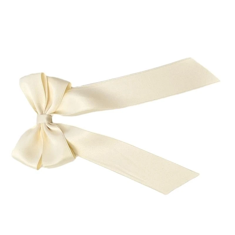 

652F Photography Hair Clip for Hot Girls Layered Bowknot Hair Barrettes Ponytail Braids Hair Clip with Long Ribbon