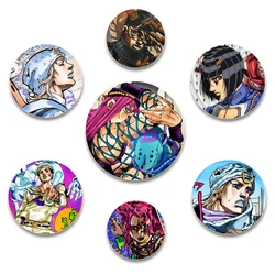 32/44/58mm JoJo Bizarre Adventure Anime Pins Brooch DIY Buttons Snap-in Craft for Bag and Clothes Decoration