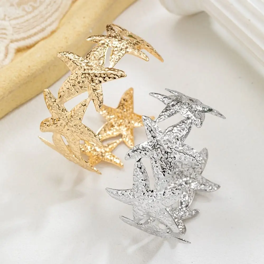 1 Stück neuer verstellbarer Seestern-Armreif aus Metall im Vintage-Stil, Schmuck, Geschenke, Vintage-Schmuck, übertriebenes Design, geometrisches Armband