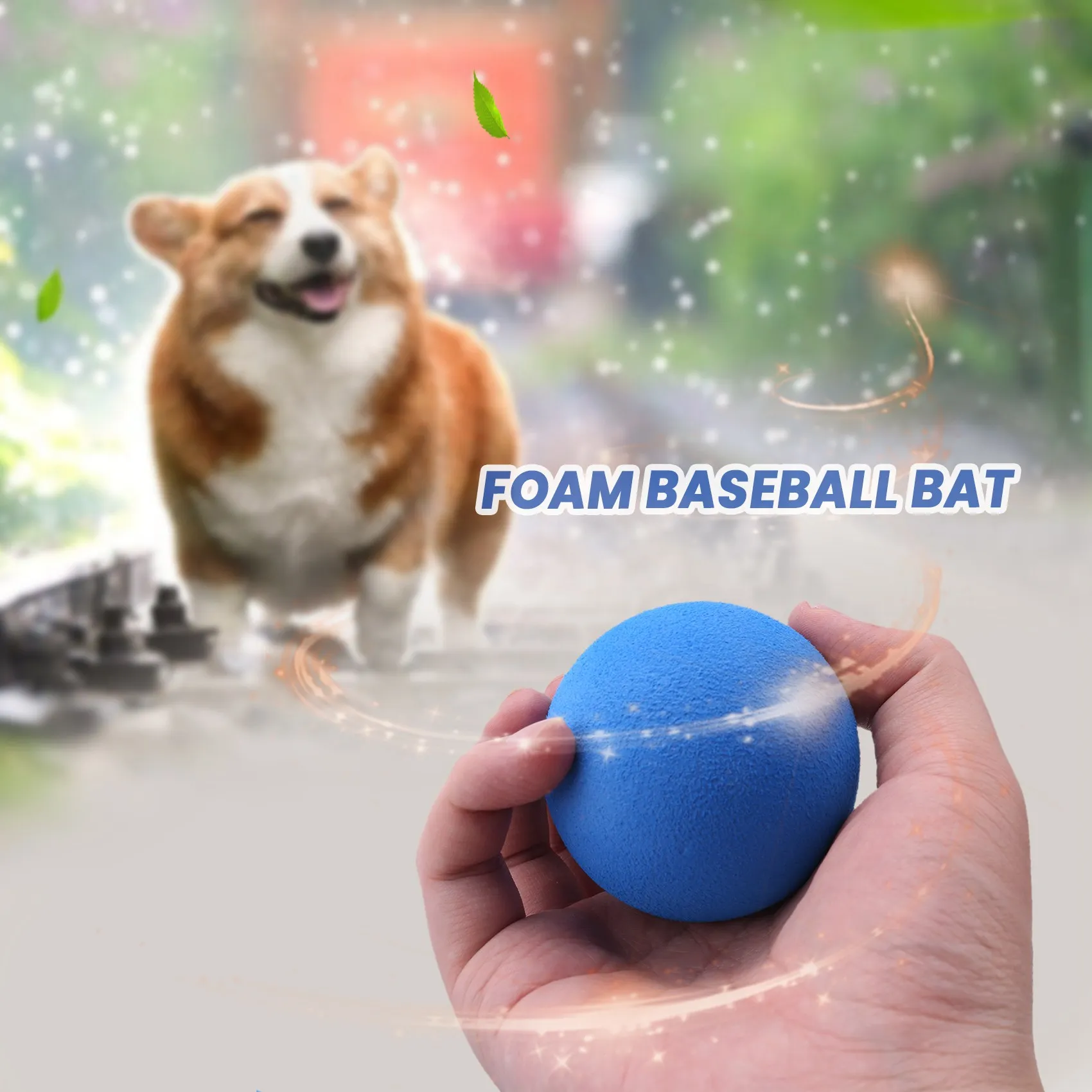 Piankowy kij baseballowy z zestawem zabawek baseballowych dla dzieci w wieku od 3 do 5 lat, niebieski