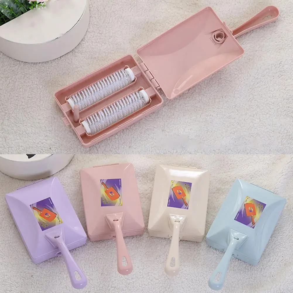 Carpet Brush Compact Tool Handheld Carpet Brush Triple Brush Head Sweeper Pet Hair Collector Accessory Table for Carpets