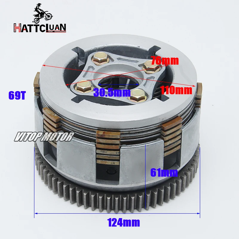 Fits for Honda Rebel 250 CMX250C Rebel 1985-2015 Motorcycle 69T 6 Plates Complete Clutch Center Disc Plate Spring Kit Air Cooled