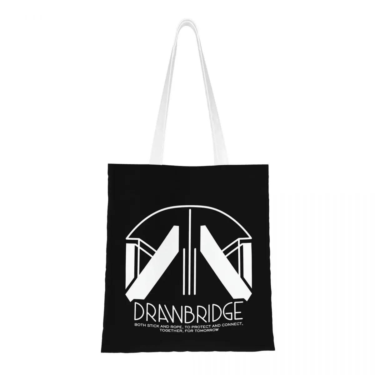 

DRAWBRIDGE Death Stranding Tote Bags Women Handbag Foldable College Shoulder Bag Printed Shopping Bag