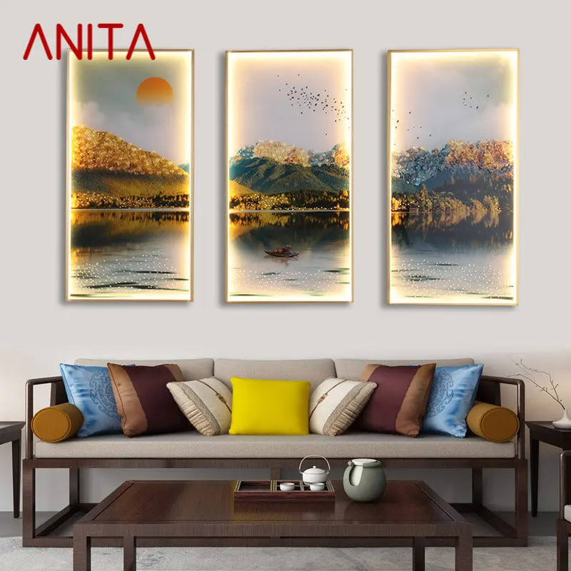 

ANITA Wall Sconces Lights Contemporary Three Pieces Suit Lamps Landscape Painting LED Creative For Home