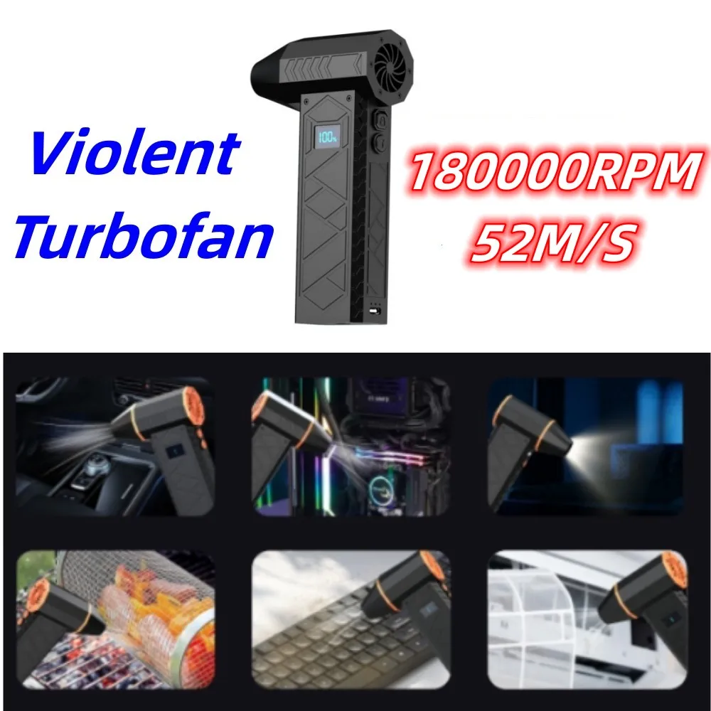

180000 RPM Turbo Jet Fan 2 LED Lighting Battery Level Display Powerful Air Blower 4 Gear Speed Turbo Jet Blower Dust Blowing