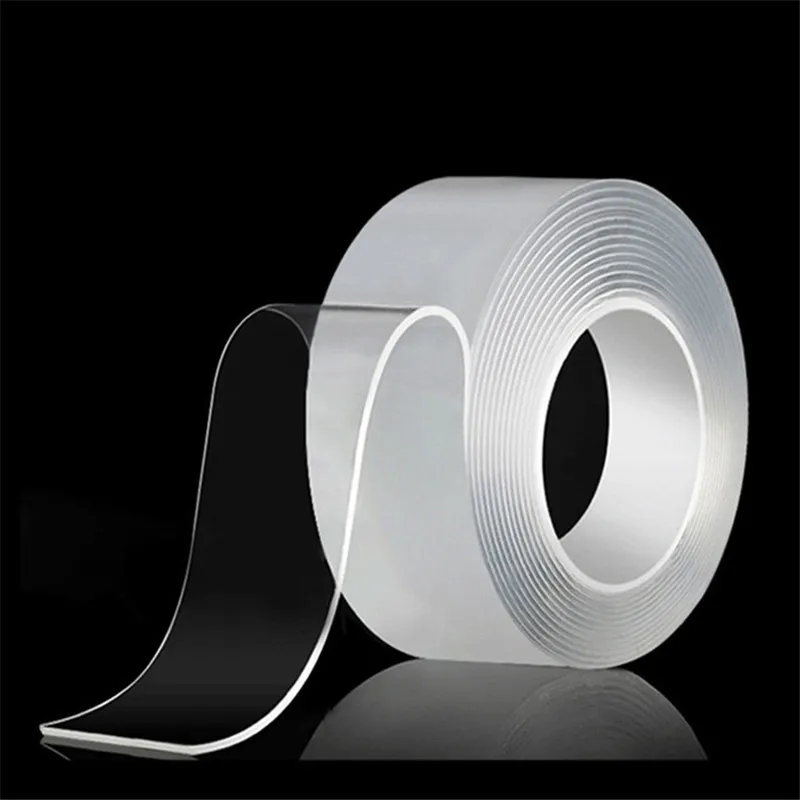 1 2 3 5m Nano Tracsless Tape Double Sided Tape Transparent No Trace Reusable Waterproof Adhesive Tape Cleanable Home Wall Tapes