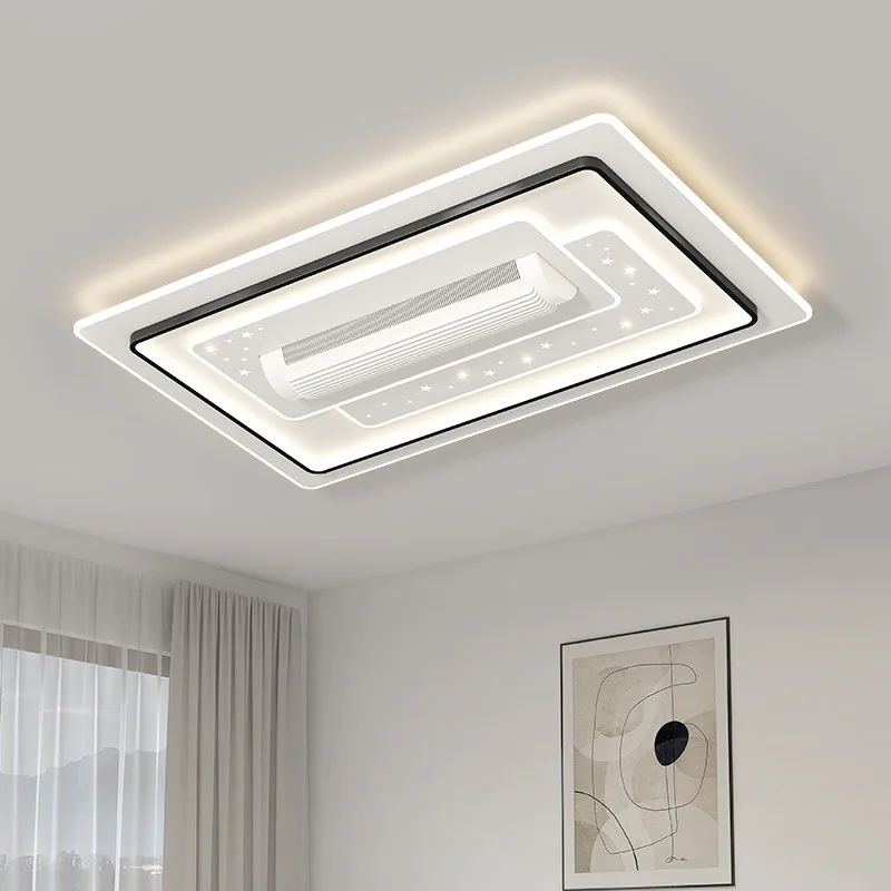 

2025 Modern minimalist bladeless fan lamp, full spectrum full house lighting, living room ceiling fan lamp light luxury high-end