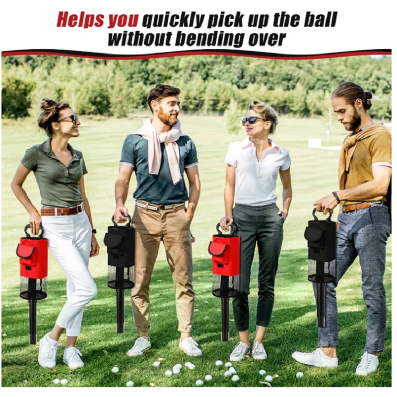 2 Pcs Golf Ball Retriever Golf Balls Bag Portable Golf Ball Collector Golf Ball Picker Scooping Device with Removable Plastic Tu