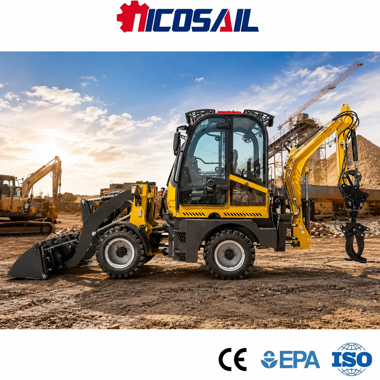 Tractor Backhoe - Chargeuse-pelleteuse hydraulique personnalisée CE Euro 5