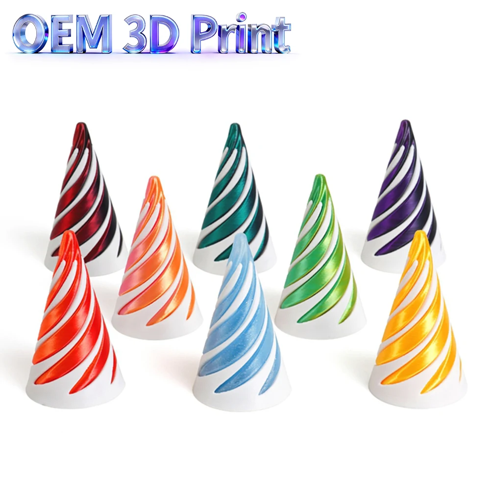 Jouet anti-stress personnalisé OEM imprimé en 3D, sculpture d'illusion de vortex à conus spiralé imposible, décoration de bureau, cadeau