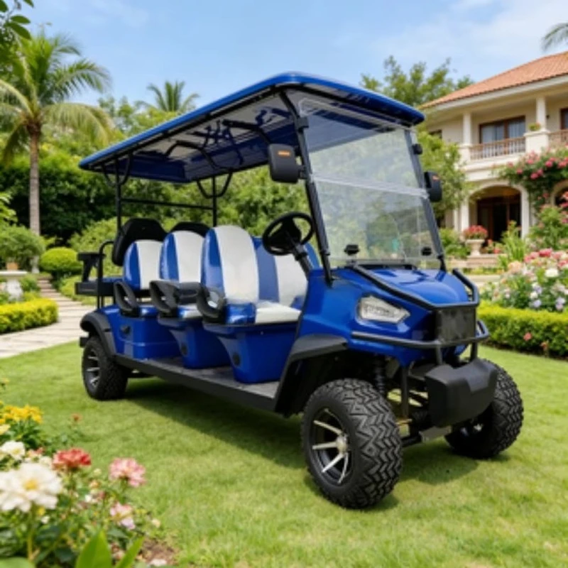 8 Seater Utility Golf Cart With Rear Storage Box Customizable Modification for Farm Material Transfer Working Scenario