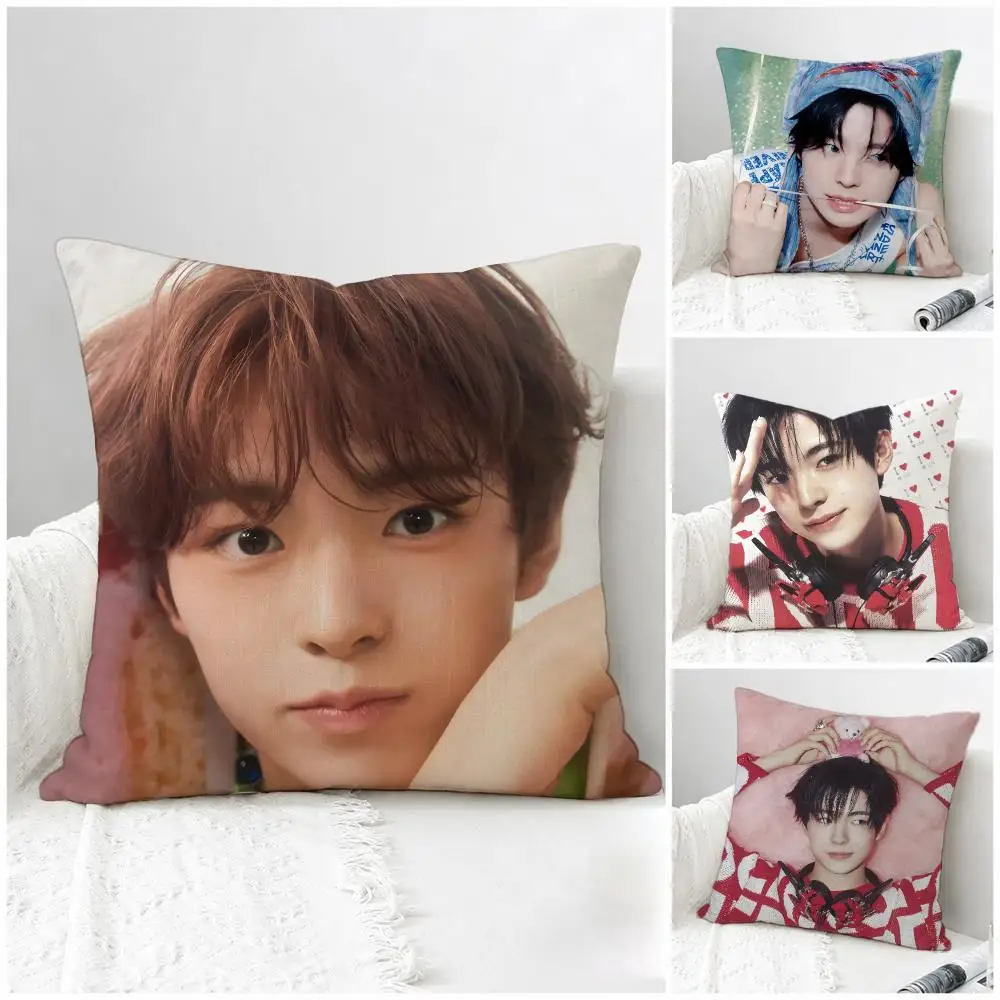 K-pop NCT WISH YUSHI Cushion Cover Natural Linen Pillowcase Set, All-in-One Decor for Sofa, Bedroom & Chair