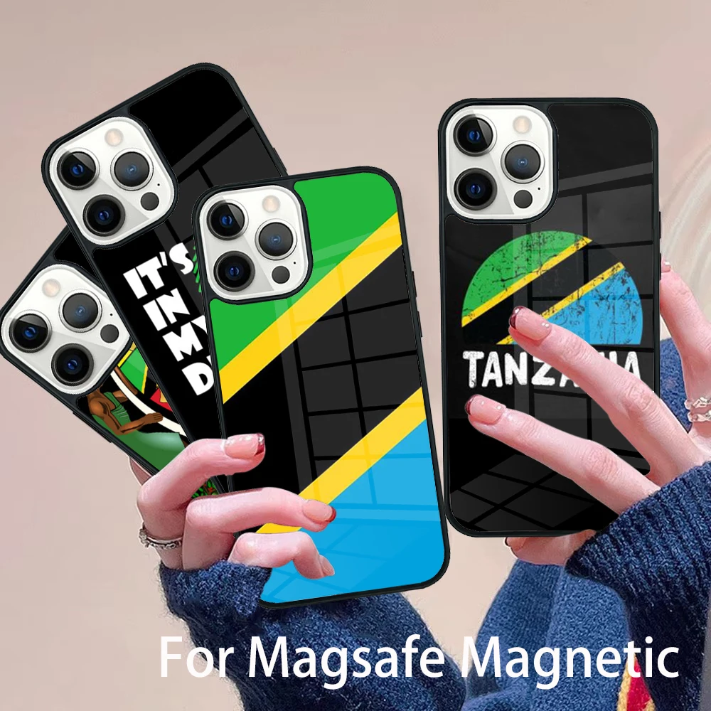 

Tanzania Flag Phone Case Magesafe Magnetic Wireless Charge Cover For IPhone 16 11 12 13 14 15 Pro Max Plus Mini
