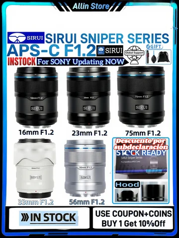 SIRUI Sniper 16mm 23mm 33mm 56mm 75mm F1.2 Camera Lens APS-C Auto focus Lens For for Nikon Z for Sony E Fuji Camera⊰pk laowa§ni
