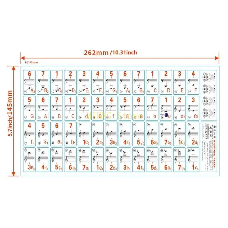 Klavier -Tastaturaufkleber für 88/61/54/49/37 Tasten Musikaufkleber Klavier Tasten Aufkleber Bester Verkauf Bester Verkauf