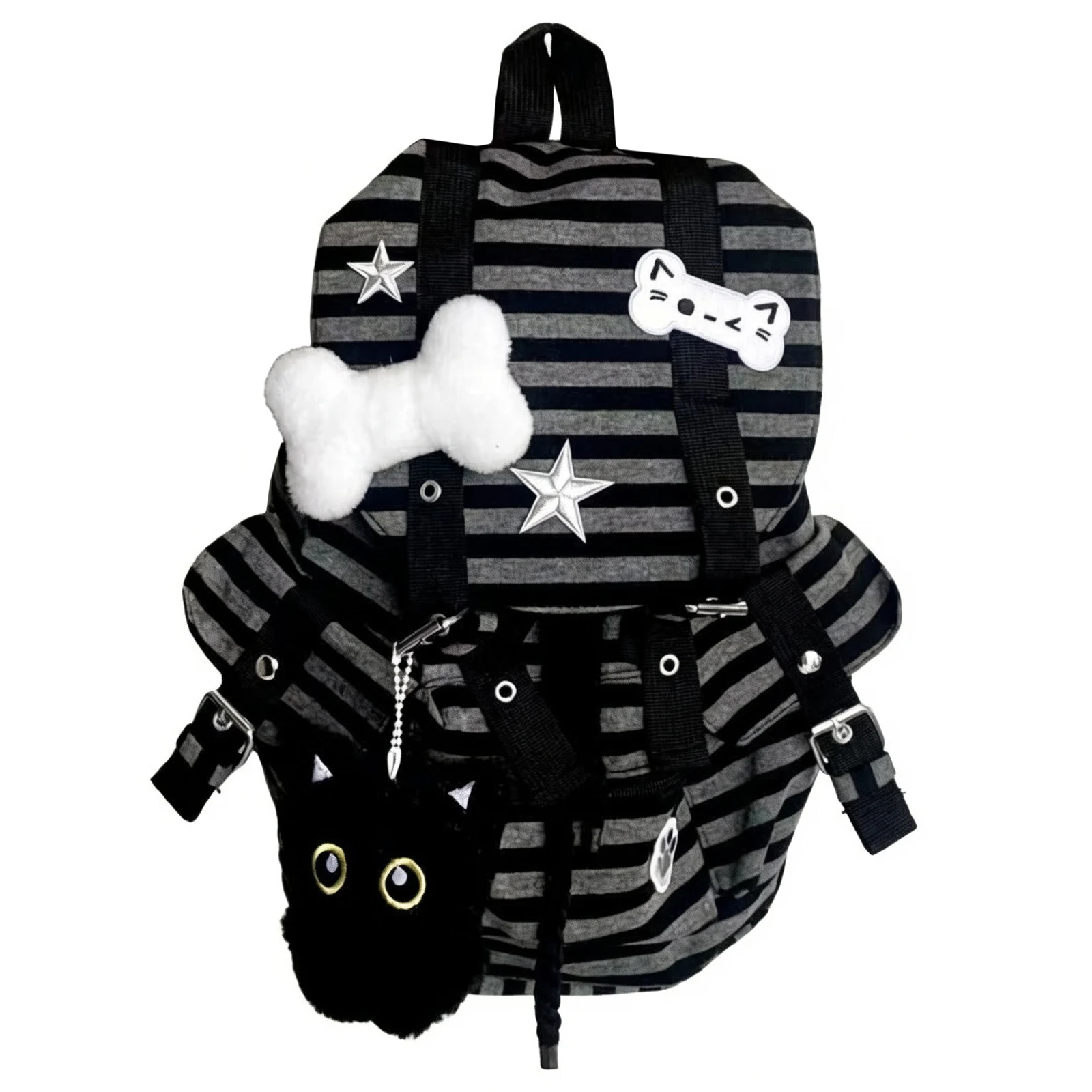 

Vintage Striped Backpack Large Capacity Versatile Bag Multi-Pocket Casual Stripe Bookbags Travel Vacation Backpacks