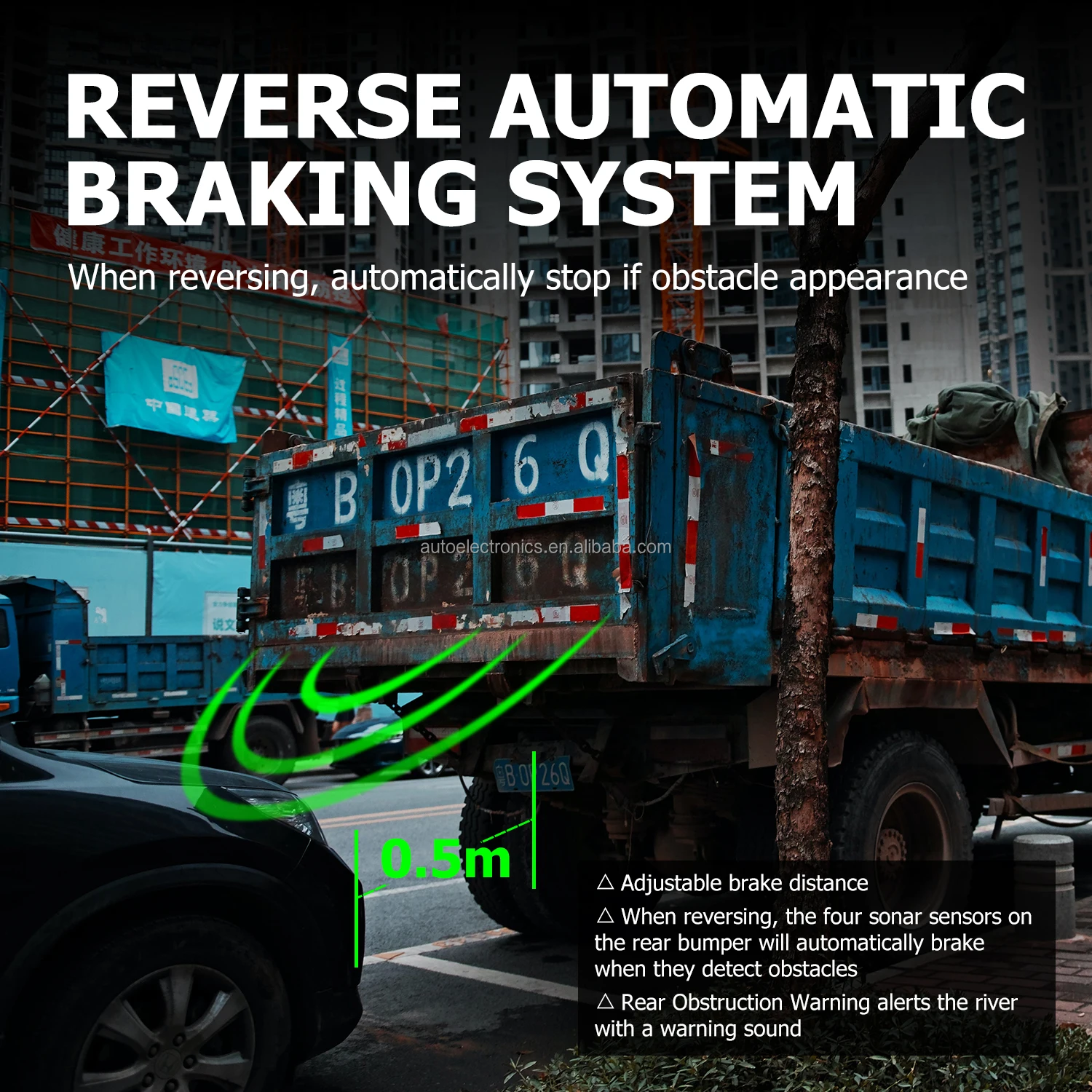 24V Auto Reverse Braking System ADAS Fußgänger-Kollisionsvermeidungs-Rückfahrhilfe