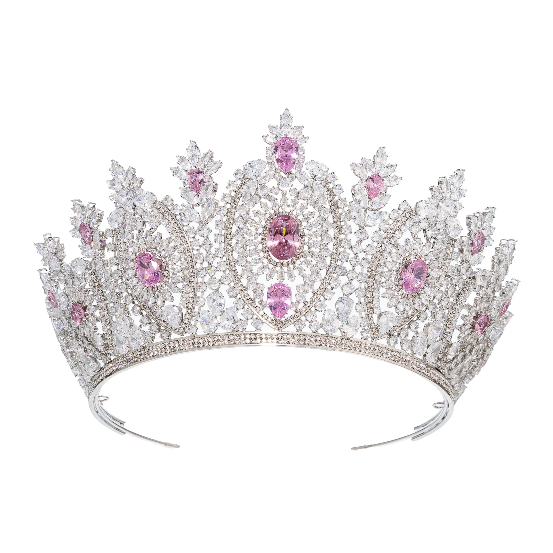 

Luxury Queen Crowns For Wedding Bride Hair Headdress Zirconia Bridal Tiara Crown For Pageant Miss Universe Diadem coronas para