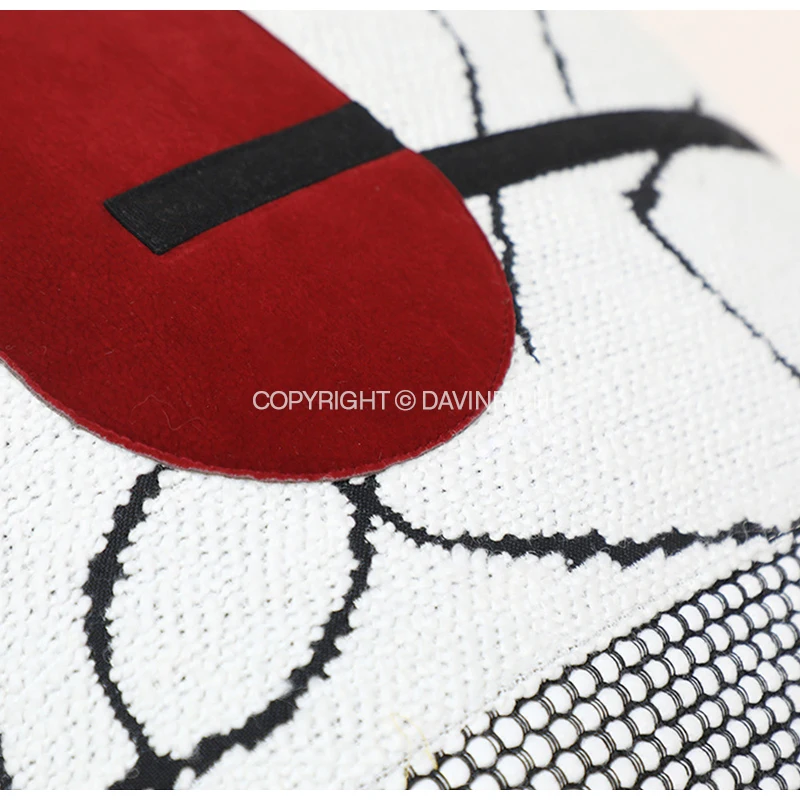 DAVINRICH Luxury Sweater Knit Decorative Square Cushion Cover Modern Abstract Geometry Jacquard Pillow Case Ivory Burgundy Black