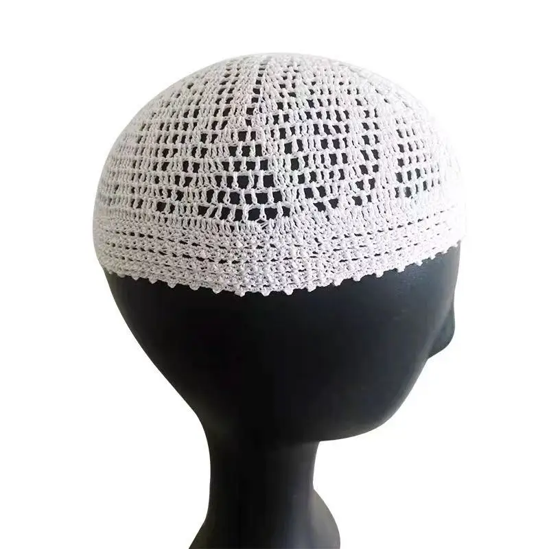 Muslim Caps For Men Women Clothing Prayer Hat Knitted Mesh Kufi Kippah Islamic Saudi Arabia Jewish Summer 0785