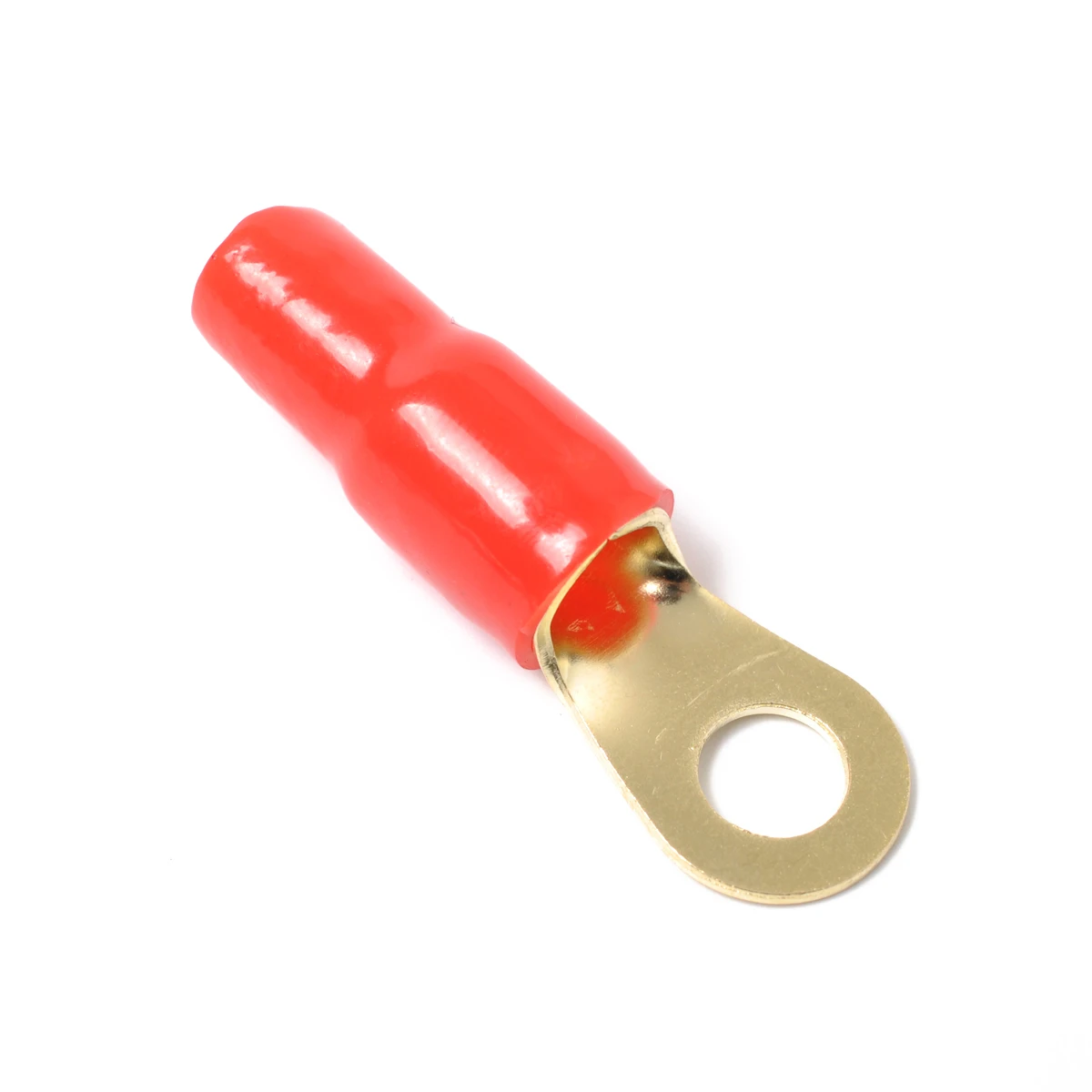 

2 Pairs 4ga Gold Plated Brass Ring Terminals Wire Connectors Crimp Fork Electrical Insulated Anti Corrosion Car Garage Workshop