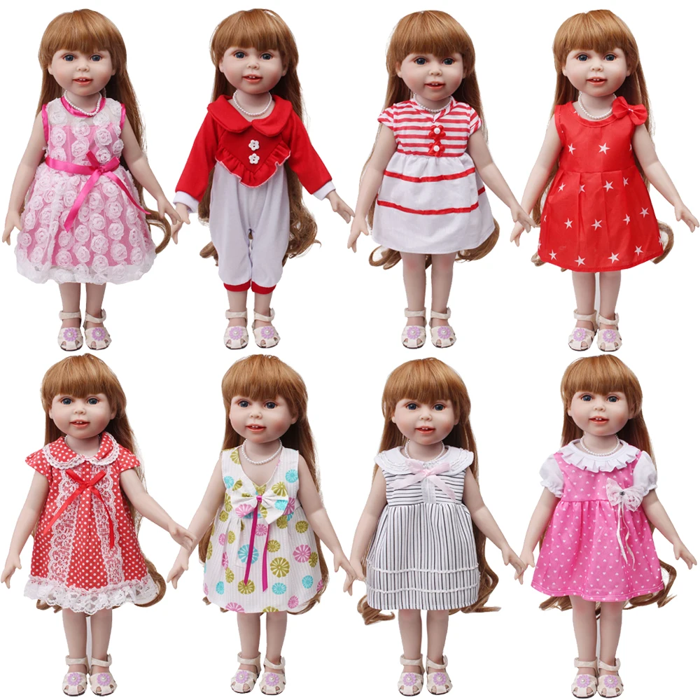 

18 inch doll girl daily dress, doll color blocking, simple design, children's favorite colors, doll clothing, dressing, doll acc