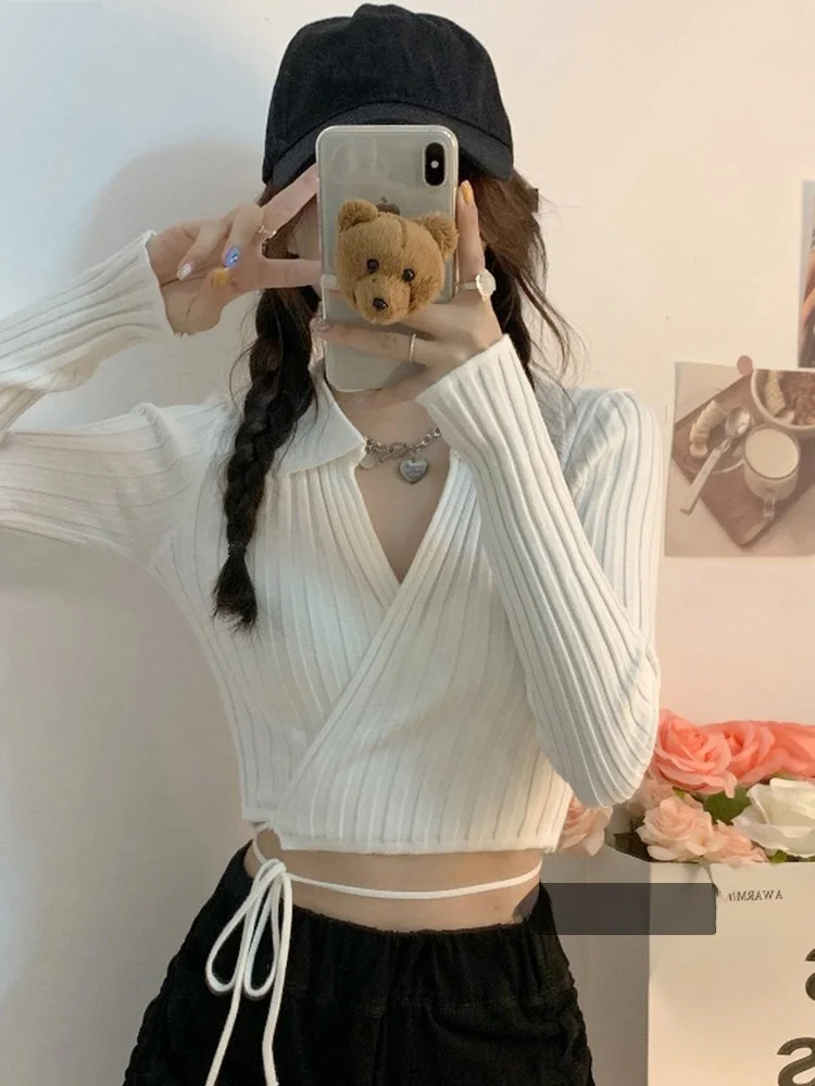 

Белый трикотажный джемпер с эффектом тай-дай, женский, модный, приталенный, с коротким рукавом, для повседневной носки, зимняя новинка