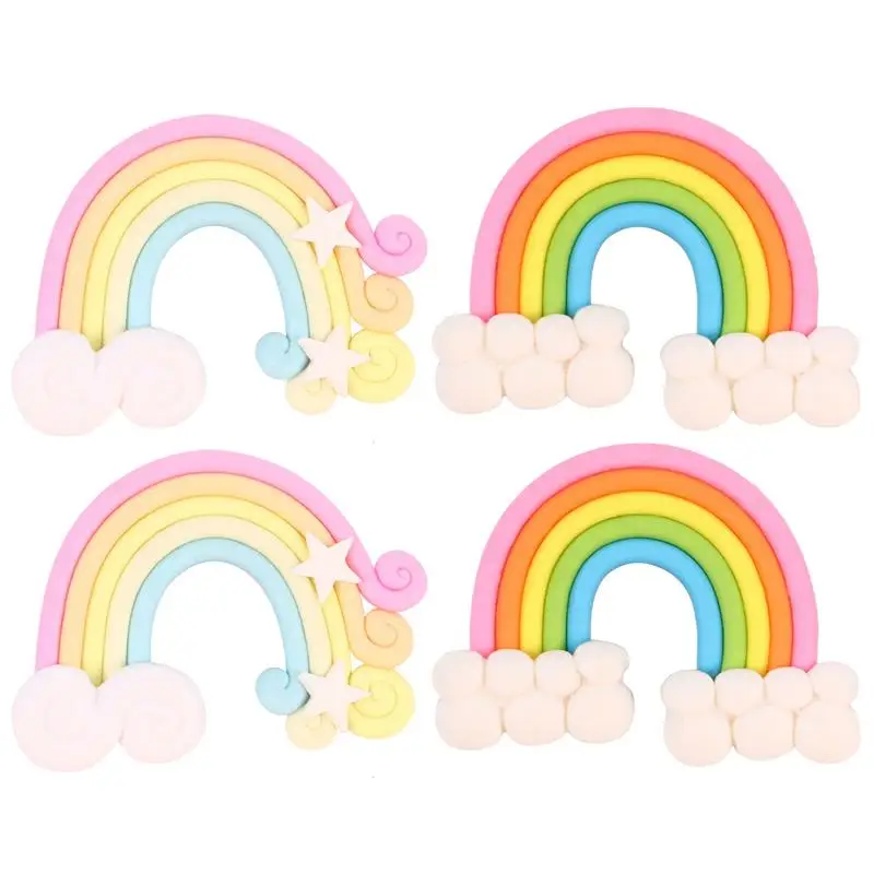 

4 Pcs Girl Hair Clip Side Barrettes Glitter Clips 450X400X050CM Plastic Alloy Rainbow Hairpin