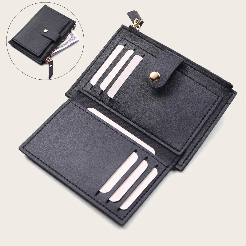 

Zipper Hasp Fashion Women Wallets Leather Female Purse Mini Hasp Solid Multi-Cards Holder Coin Short Wallets Slim Small Wallet