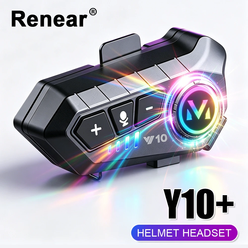 Renear Y10 Motorcycle Helmet Bluetooth Headset For Moto Universal Phone Android Ios Outdoor Dustproof Waterproof Helmet Earphone