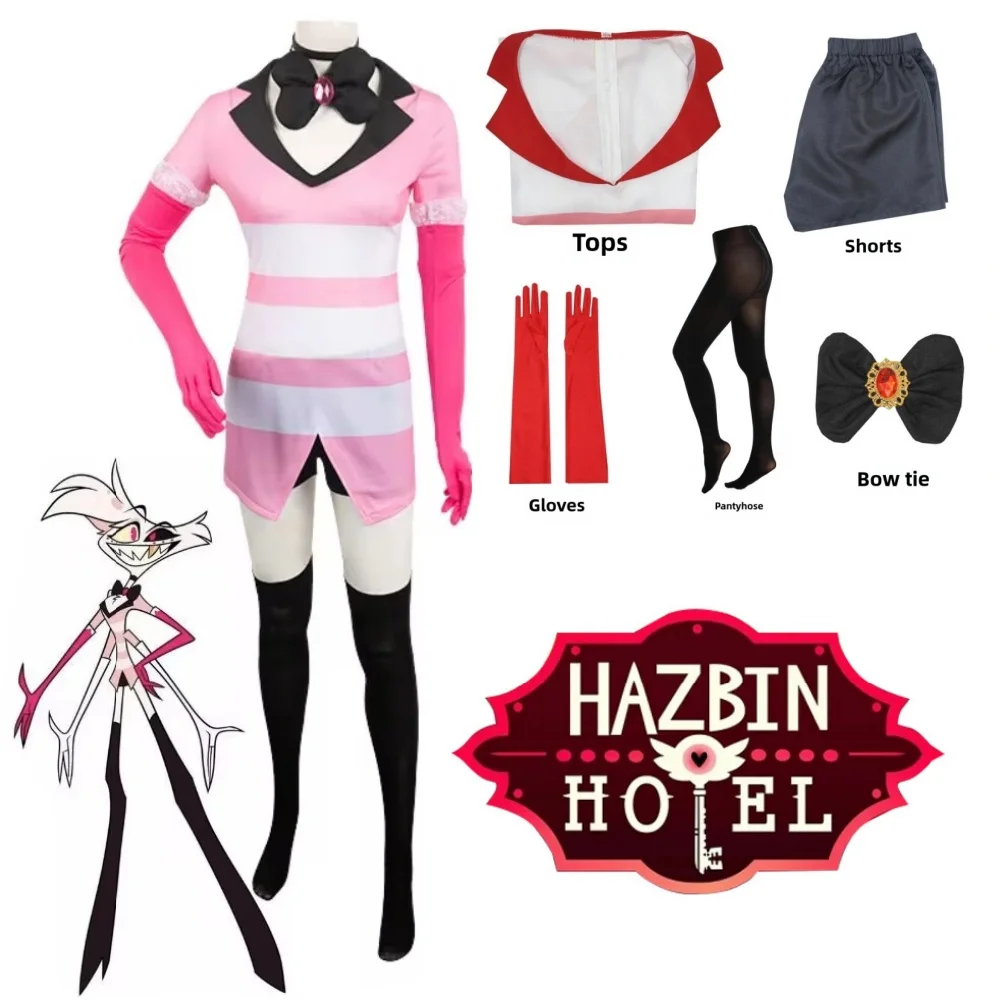 Hazbin Cosplay Costume para Mulheres, Hotel Dust Angel Uniform, Girls Birthday Party Dress, Carnaval e Halloween Costume