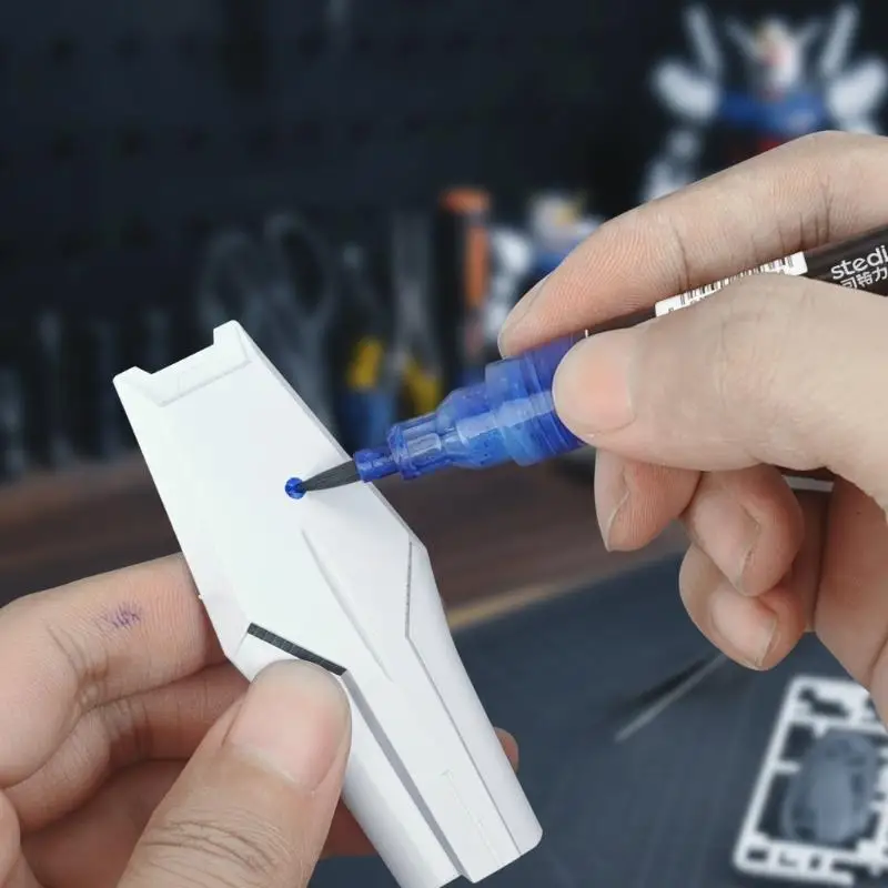 »1PCS Plastic Stedi Front Valve Type Soft Tip Acrylic Paint Marker Water Based For Mecha Figure DIY Hobby Painting Coloring