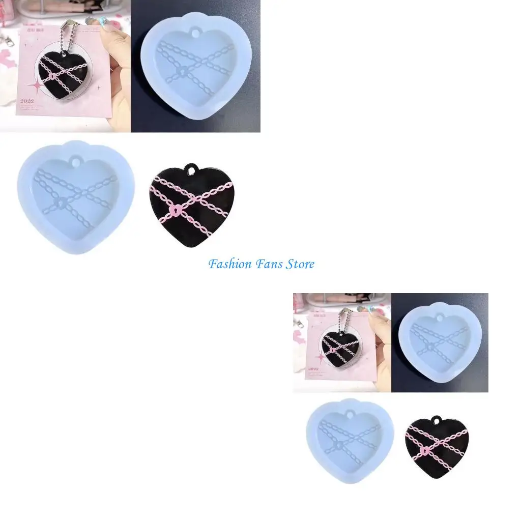 

Силиконовая форма для брелка в форме сердца для DIY, кулон-брелок, ремесла, изготовление ювелирных изделий