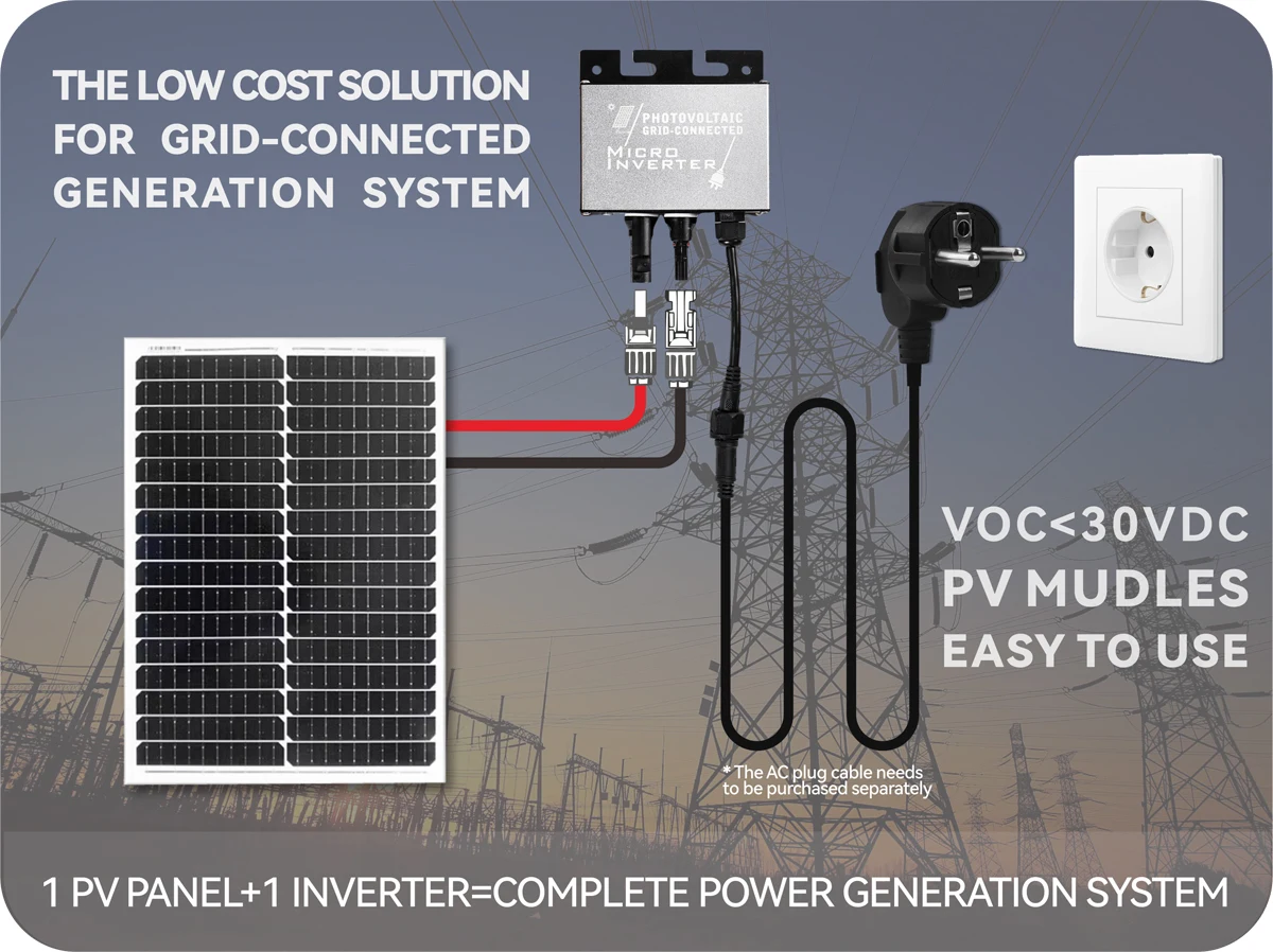Micro Inverter 200W 150W MPPT Micro Grid-Tie Inverter Balcony Solar System  DC12-30V PV Input, AC180-265V Output DC to AC