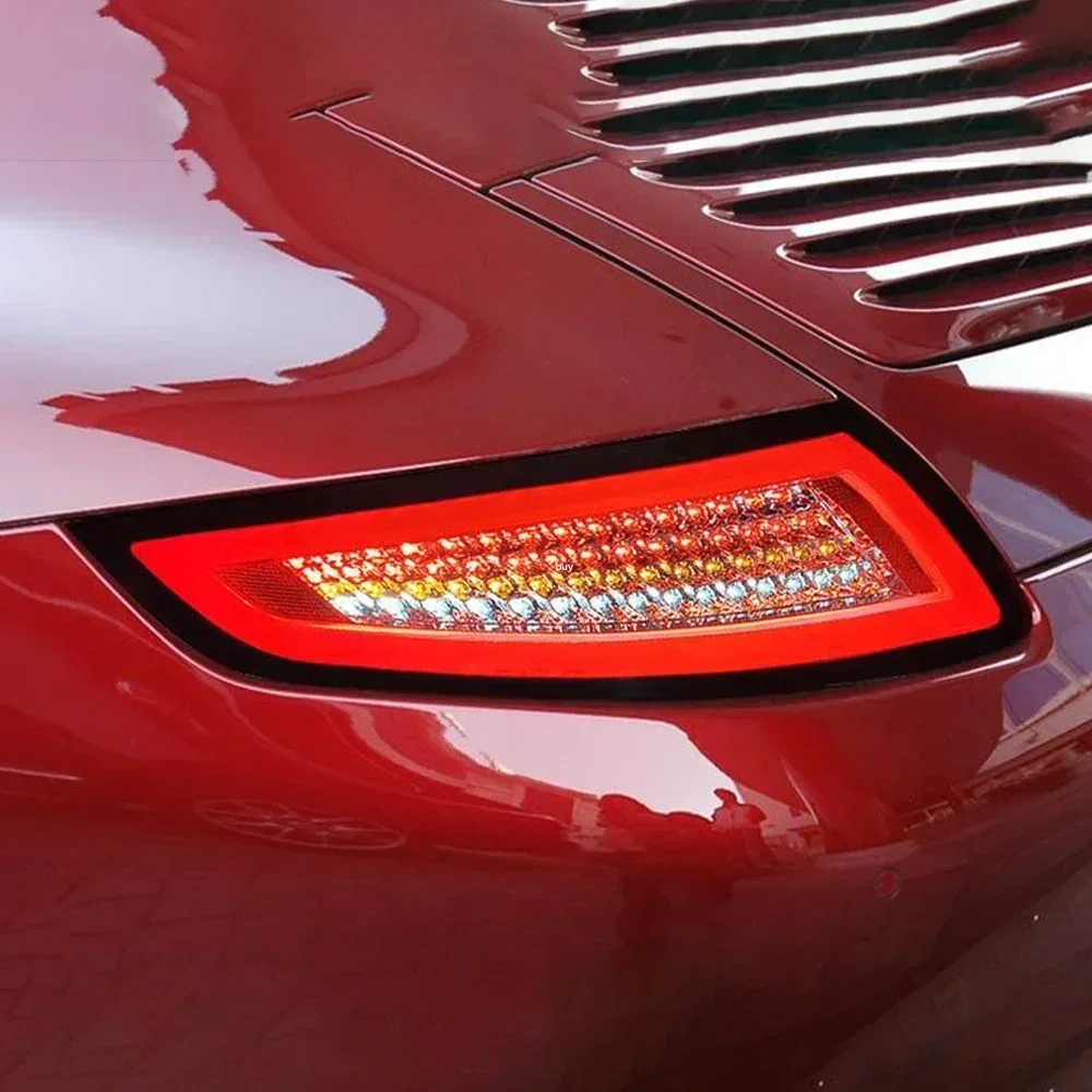 For Porsche 911-997.1 2005-2008 LED Auto Rear Back Lamps Assembly Upgrade 991 Style Flashing Car Taillight Accessories