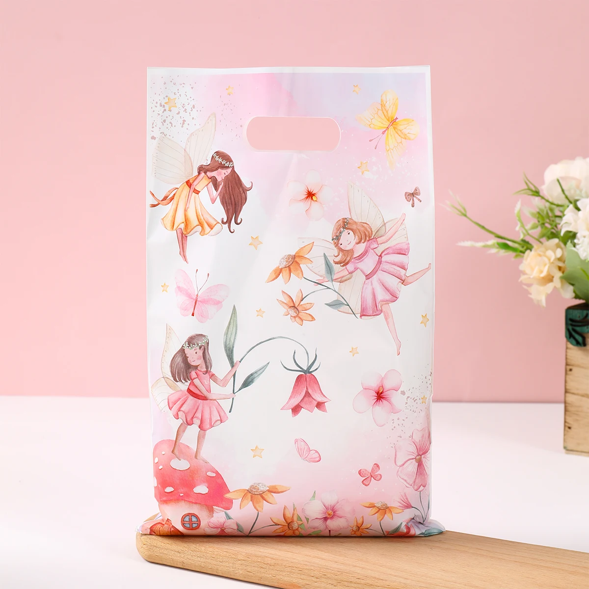 10/25pcs Flower Fairy Handheld Gift Bag Happy 1st Birthday Party Decorations Kids Girls Favors Candy Bag Baby Shower Supplies