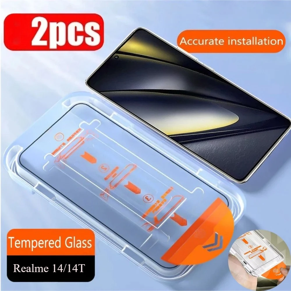 

2 шт., 8K пылезащитное стекло для Realme 14T 14, защитная пленка для экрана Realme 14 14t HD, маслофобное покрытие, стекло