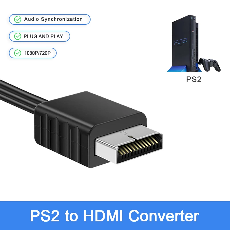 PS1/PS2 to HDMI compatible with all PS1/PS2 display modes, 1080p, pure digital HDMI audio/video signal