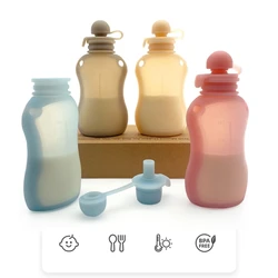 150ml Refillable Baby Food Storage Bag Silicone Milk Congee Leakproof Organiser Squeeze Storage Container