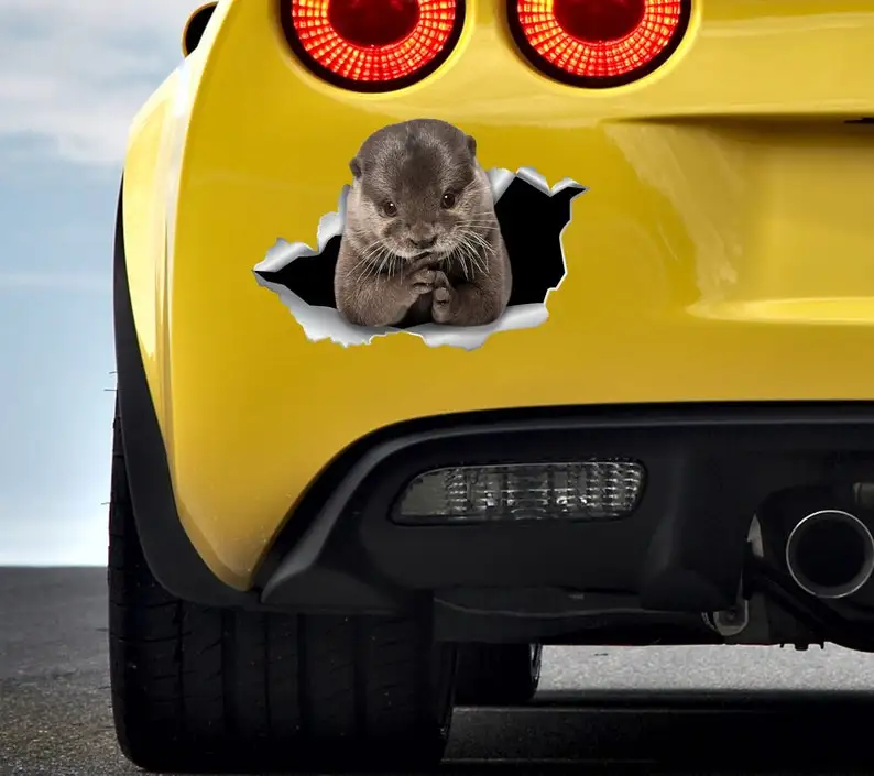 Otter car sticker Otter stickers Pet decal Car otter decal Otter car decal Vinyl decal Car decoration Animals decal Auto otter s