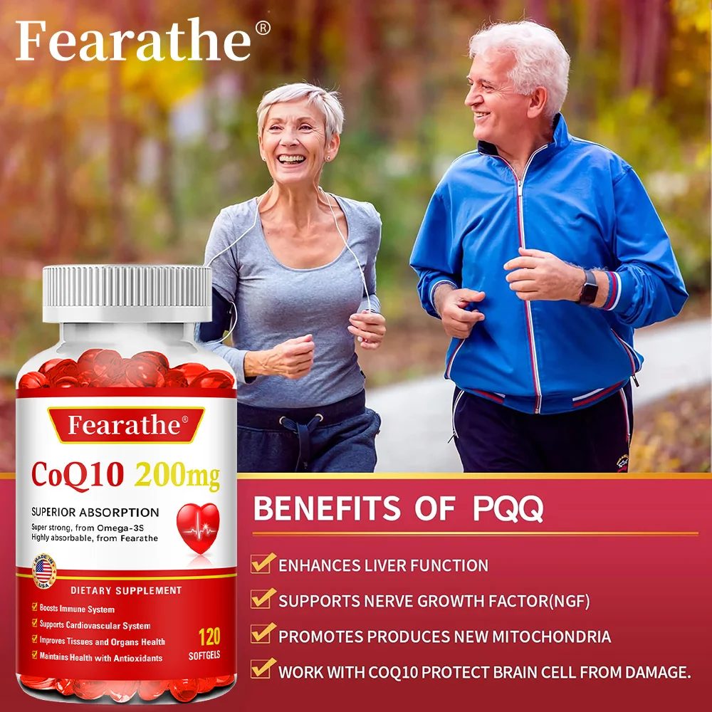 

High Absorption CoQ10 200mg Capsules - Heart & Cardiovascular Health, Cellular Energy, Antioxidant Support, Organic 120 Capsules