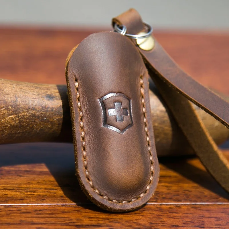 Swiss Knife, Leather Case Protective Case, Scabbard, Portable Retro Folding Knife  9.5X3.2CM