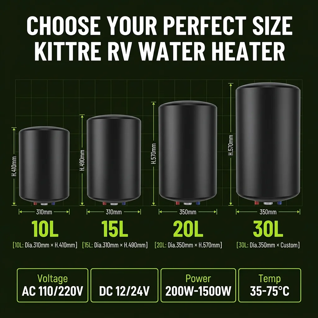 Factory Direct 200W 1500W Boat Rv Camping Water Boiler 10L  12V  220V  Water Heater Campervan Electric Caravan Heater