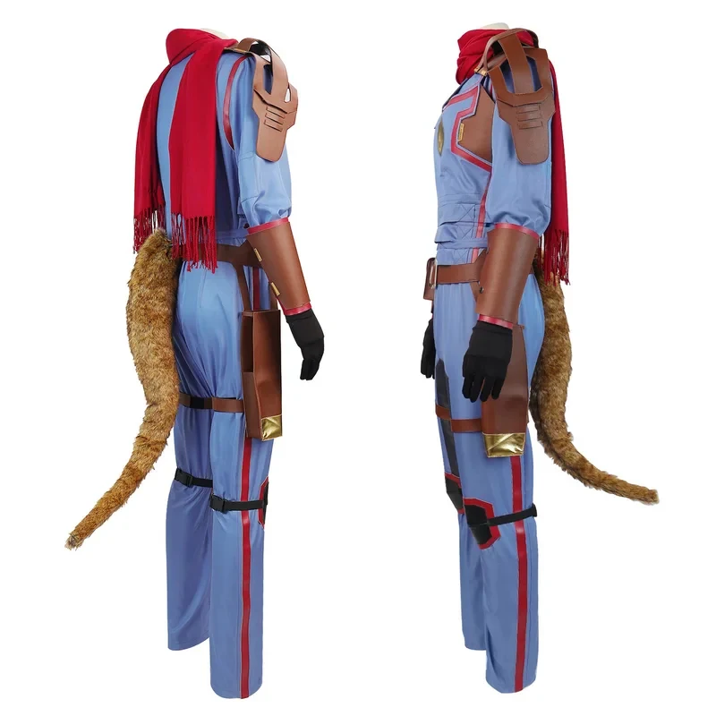 Disfraz de cosplay de Rocket Raccoon para adultos, traje de uniforme con cola de Alkane Bear, para Halloween y Carnaval, Euro 7, 158gj