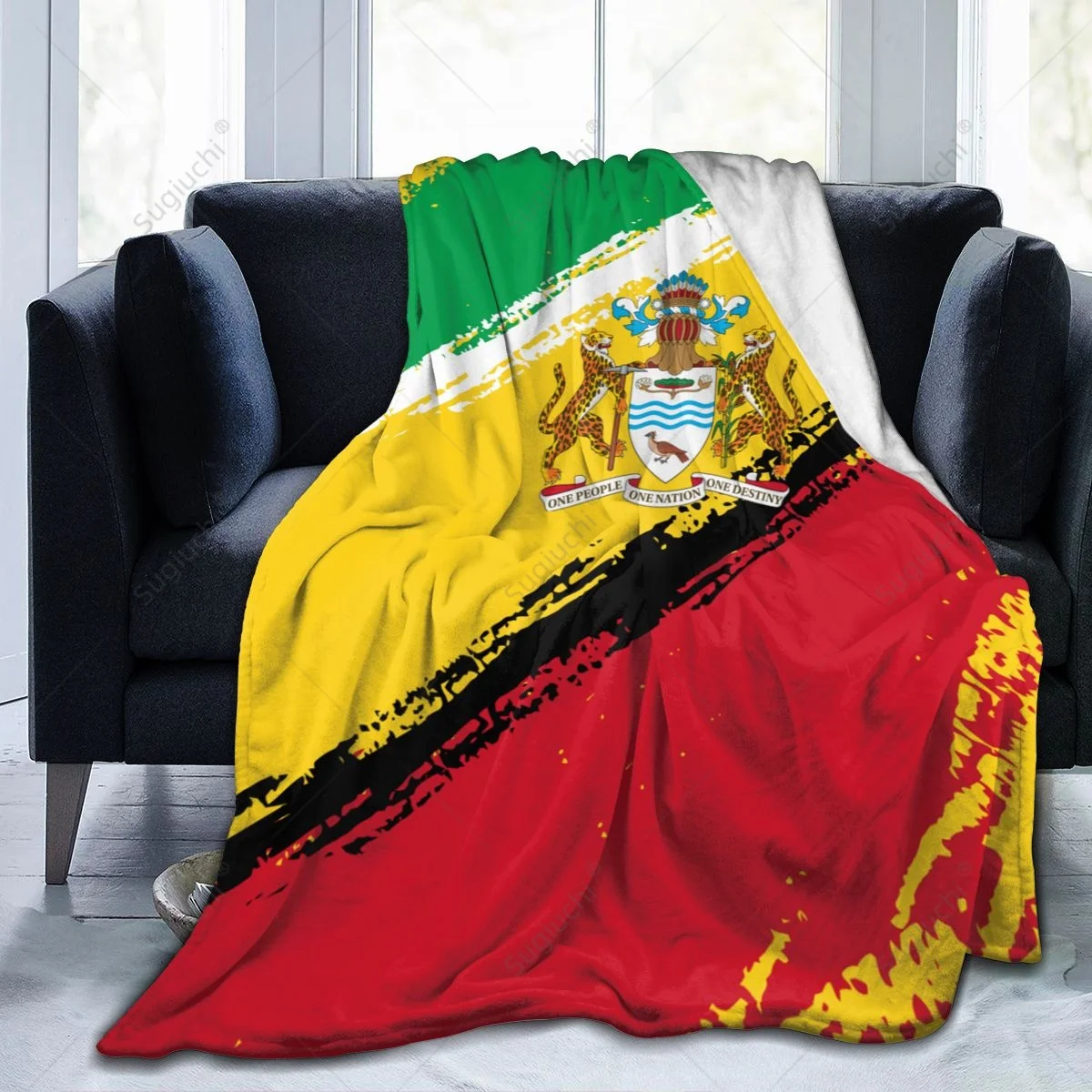 Blanket Guyana Flag Color Flannel Multifunction Camping Sofa Cover Keep Warm