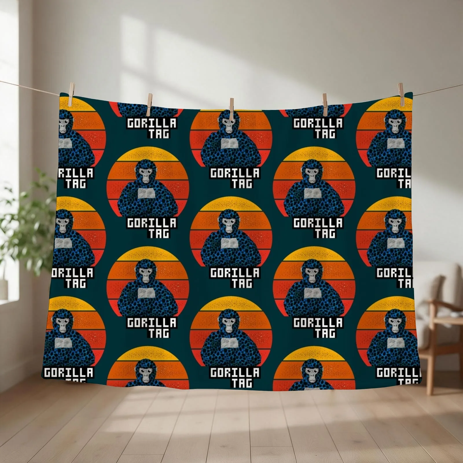 Gorilla tag pfp maker Gorilla Tag Blue Lava vintage Active Throw Blanket