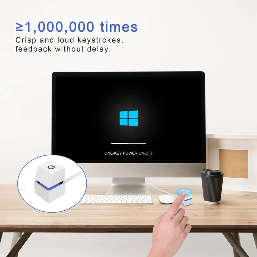 2M Portable LED Lights Computer Desktop Switch PC External Start Power On/Off Button Extension Cable, RGB Light