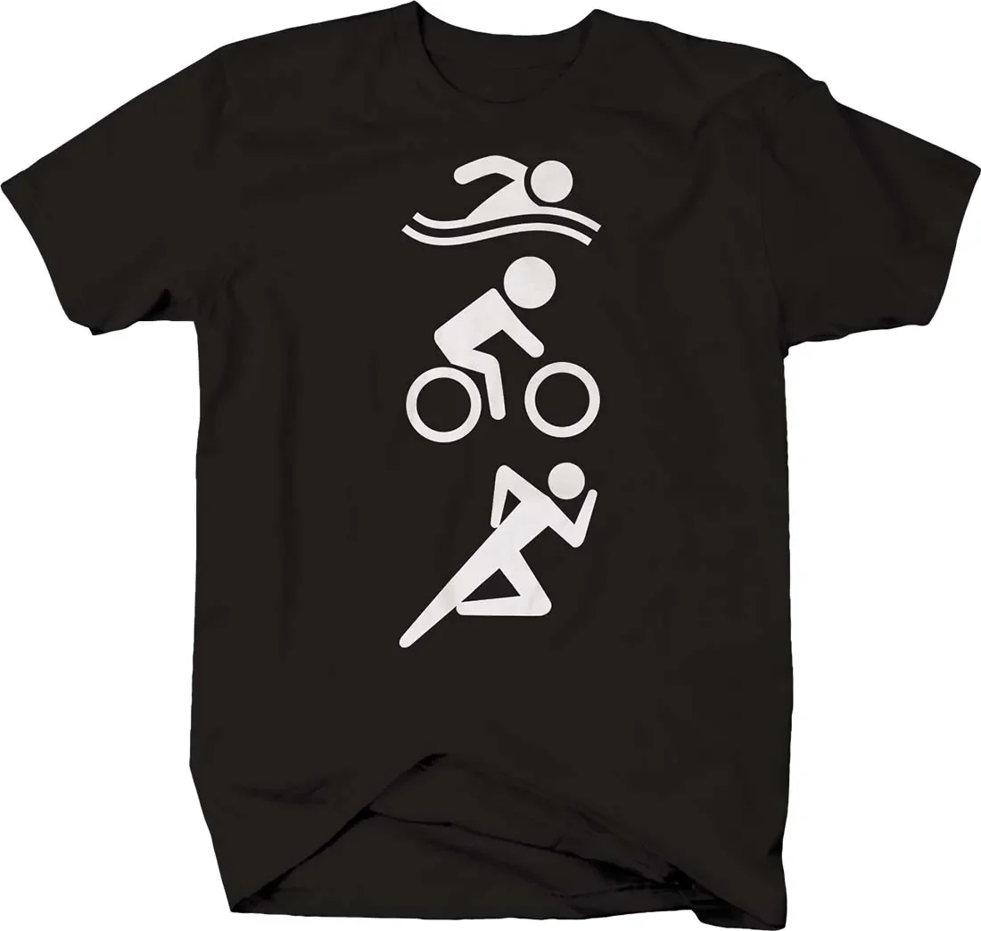 Swim Bike Run Triathlon Sport Endurance Stamina Distance T-Shirt. Summer Cotton Short Sleeve O-Neck Mens T Shirt New S-3XL