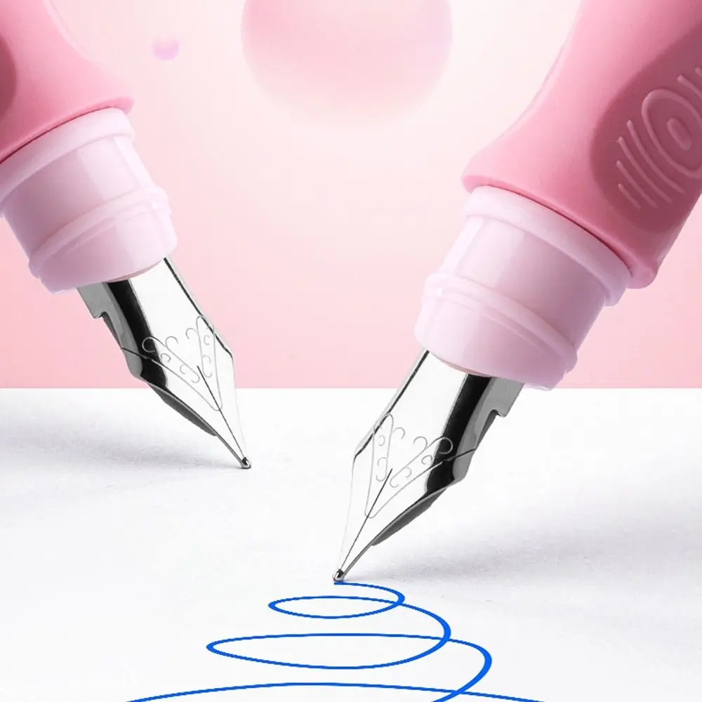 Replaceable Ink Sac Erasable Fountain Pen Built-In Eraser 0.38MM Tip Gel Pen Soft Grip Writing Drawing Tool School Office